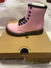 New Dr. Martens Girls Patent Lamper Boots - Pale Pink - Size 11
