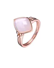 Genevive 14K Rose Gold Vermeil Chalcedony Ring