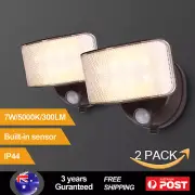 2X LED Floodlight Adjustable Outdoor Security Sensor Lights 7W DC4.5V Battery