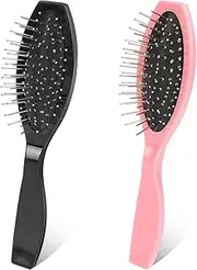 2 Pack Stainless Steel Wig Wire Brush, Portable Professional Synthetic Hair Brush and Combs for Wigs, Extensions, Women