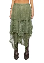 [Current Mood] Ethereal Woodlands Maxi Skirt - Green