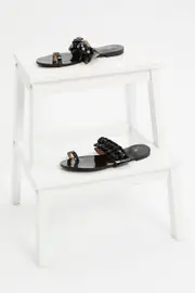 Black Embellished Flat Slides - Size 7, Women's Trial Accs