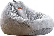 UYSOFRCV Giant Bean Bag Chair Cover(No Filler), Living Room Furniture Lazy Sofa Bed Cover, Faux Fur Chair Cover Replacement Cover for Bean Bag Chair, Zipper Opening,Coffee,120 * 120cm