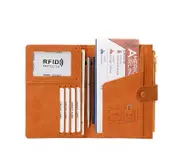 Travel Wallet Phone Holder Clutch Travel Purse with Zipper,Orange