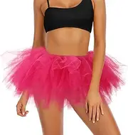 [Jewemia] Tutus for Women Adult Short Tutu Tulle Skirts Elastic Sexy Tutu Dress 6 Layered Tutu Skirts for Girls