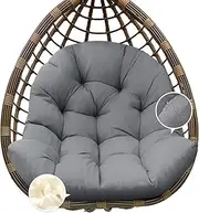 Tycdiose Egg Chair Cushion Replacement, Waterproof Outdoor Hanging Egg Chair Cushion Hammock Swing Chairs Cushions Pads, U-Shaped Thickened Cushions for Hanging Eggs Chairs, 47x33x7 Inches, Light Grey