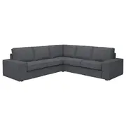 KIVIK corner sofa, 4-seat, Gunnared medium grey