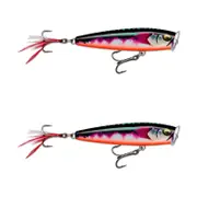 2x Rapala 9.5cm Skitter Pop Elite Topwater Fishing Lures - Gilded Toman
