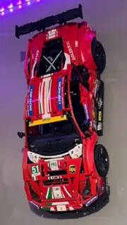 Sturdy Custom 3D Printed Lego 42125 Ferrari 488 GTE Wall Mount