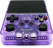 Retrotech R36S Handheld Video Game Console with Build-in 15000 Games (Purple Transparent)