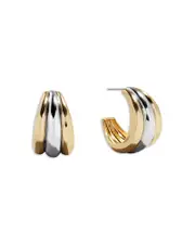 Baublebar Yvette Triple Row Half Hoop Earrings in Two Tone