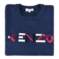 在飛比找Yahoo奇摩購物中心優惠-KENZO彩色刺繡LOGO字母設計純棉長袖大學T恤(女裝/深