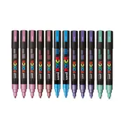Uni Posca Bullet Tip Marker 12pcs (Metallic)
