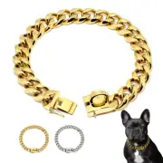 Stainless Steel Big Gold Dog Chain Choker Necklace Thick Cuban Link for Pitbull