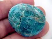 BUTW Blue Apatite Russian Free Form Palm Worry Soap Healing Stone w/ Bag 4444P