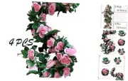 4 Pack Artificial Rose Vine Garland Fake Roses Flowers Plants Vines Hanging