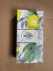 Set of 3-La Florentina LEMON LAVENDER-3 X 5.3 oz Embossed Luxury-Italy