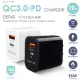 【祥昌電子】Ronever 向聯 DE040 電源供應器 20WPD 豆腐頭 充電頭 旅充 QC3.0 PD 快充 黑