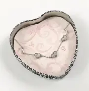 Brighton New Celestia Heart Silver Crystal Petite Necklace Tin. #833