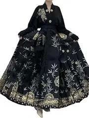 [Mkjuuior] Hanfu Skirt Chinese Style Ancient Costume Horse Face Skirt Ming Dynasty Woven Gold Or Printed Horse Face Skirt