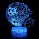 [現貨]美式足球頭盔3D視覺立體燈 NCAA 喬治亞大學鬥牛犬BULLDOGS七彩漸變氣氛 觸摸開關 橄欖球錯覺小夜燈禮