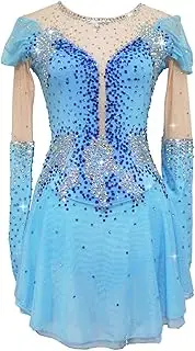 [Zagitova] Ice Figure Skating Dress for Girls with Shiny Rhinestone Patchwork Women Handmade Competition Dance Costume