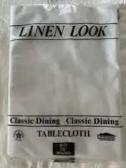 Linen Look Vintage Tablecloth 70 Round