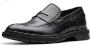 Clarks Men's Burchill Penny Black Leather 26176929. NWB. Size 10 Dress Shoes