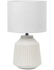 [Cooper & Co] Pleat Modern Ceramic Table Lamp 57cm in White