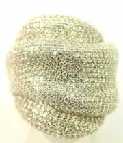Incredible 890 Stone Cubic Zirconia Pave Ring Sterling Silver Size 7 New $637