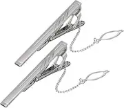 [GAXIRE] 2pcs Tie Clips for Men Elegant Necktie Holder for Weddings Business Meetings Formal Events Decorative Clasp Enhancing Your Style and Appearance