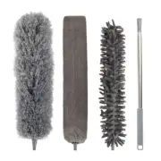 Extendable Feather Duster Kit Microfiber Duster with Telescopic Long-handledㄨ