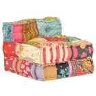 Modular Pouffe Patchwork Fabric Footstool Foot Rest Stool Padded Seat Ottoman