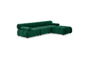 Foret 4 Seater Sofa Modular Arm Ottoman Tufted Velvet Lounge Couch Chaise Green