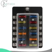 12-Way Blade Fuse Box Block Holder With 24PCS Free Fuses For Car Boat Waterproof