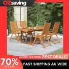 Garden Dining Set Folding Chairs Extendable Table Acacia Wood 4 Pieces 8011