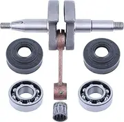 Tool Accessories Crankshaft Crank Bearing Oil Seal Set Fit for Compatible with Husqvarna 340, 340E, 340 EPA, 345, 345E, 345 EPA, 350, 350 EPA Chainsaw Spare Parts