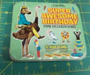 New Super Awesome Birthday Mini Decorations in tin Archie McPhee Horse Mask Man