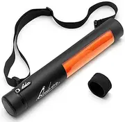 Quiver Time Black XL Orion Playmat Tube - TCG Playmat Tube Case with Waterproof Zipper, Hidden Dice Pocket, Adjustable Removable Shoulder Strap, See-Through Window, Fits 14" and 15" playmats