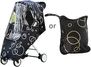 FGDTREE 1Pc Portable Waterproof Rain Cover Weatherproof Shield Wind Canopy Baby Pushchair Mesh Ventilation Trend Travel Umbrella Rain Cover