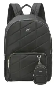 New DKNY Bodhi Backpack Black/Silver, Nylon, R34KEB11