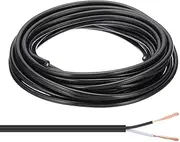 uxcell 25Ft 18/2 PVC Covered Wire, 300V SVT Round Lamp Cord Insulated Heat Resistant Electronical Flexible Cable for LED Lamp Wire Audio Cable Speaker, Black, UL Listed