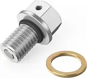 Sliver M10 x 1.5 Magnetic Oil Drain Plug Screw Cap Compatible with Kawasaki NINJA250SL 2015 KLX300R 2020 KX250 1996-2008 KX125 1996-2008 KLX230 2020,See Fitment