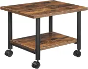 Printer Stand, 2-Tier Industrial under Desk Printer Cart with Shelf, Mobile Heav