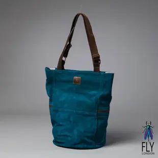 Fly London - 旅行用長筒型可調式購物托特包 - 青石綠