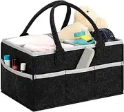 [CHSG] Felt Urine Bag Carry Bag and Accessories, Multi-Compartment Design Space, Travel Carry Bag and Handle, Travel Carry Bag with Handle, Household Outdoor Handbag, Tissue Container (Black)