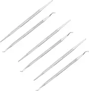 Stainless Steel Nail Cleaning Tools Kit 6pc Nail Cuticle Remover Foot Scraper for Nail Care