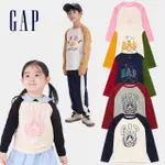 【GAP】兒童裝 小熊印花/LOGO純棉圓領長袖T恤-多款任選(617596&646219&641773)