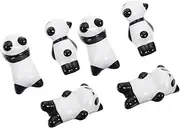 KICHOUSE 6Pcs Adorable Panda Ceramic Chopstick Rests Decorative Tableware Holders for Home Kitchen Office Easy to Clean Store for Cutlery Dining Decor