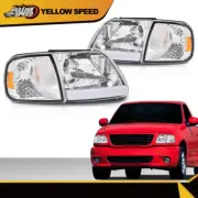 Fit for 97-04 F-150 Expedition Chrome/Clear LED DRL Headlights & Corner Lights (for: Ford)